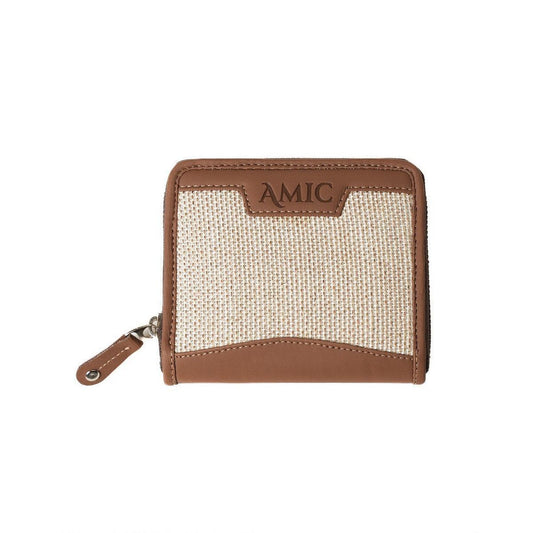 Beige Textured Mini Wallet | AMIC - Amic