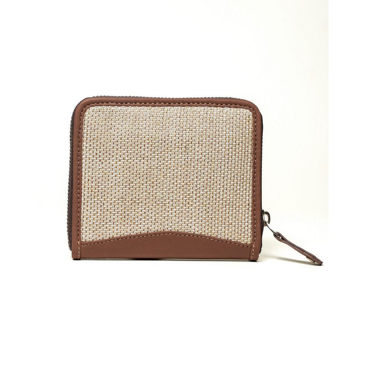 Beige Textured Mini Wallet | AMIC - Amic