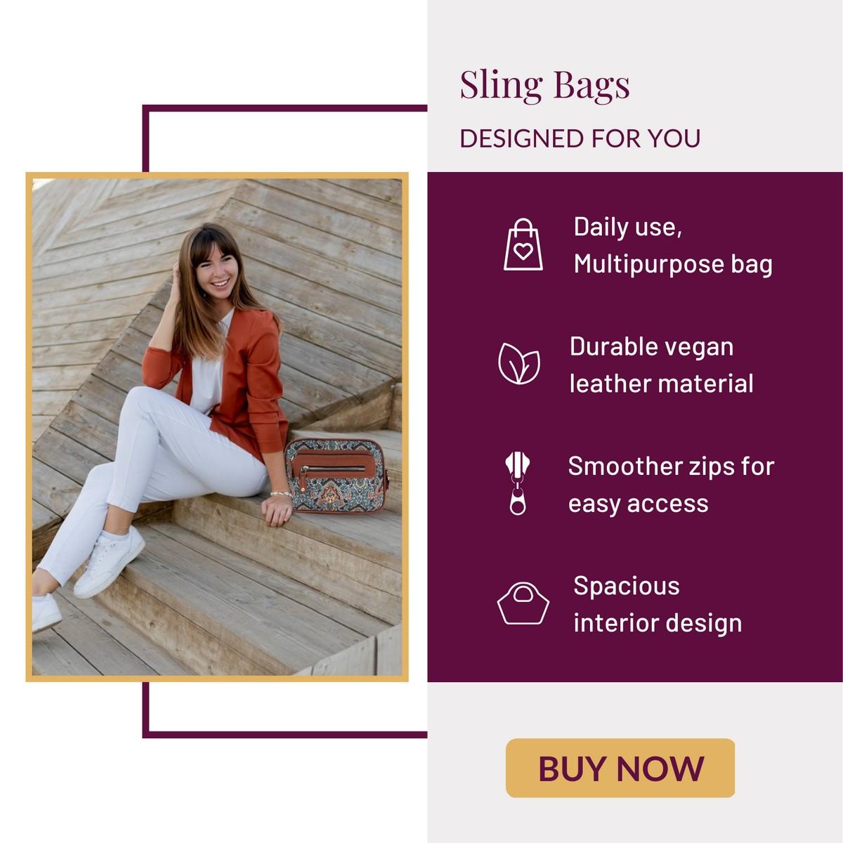Amic Chestnut Sling Wallet – Stylish and Compact Everyday Companion - Amic