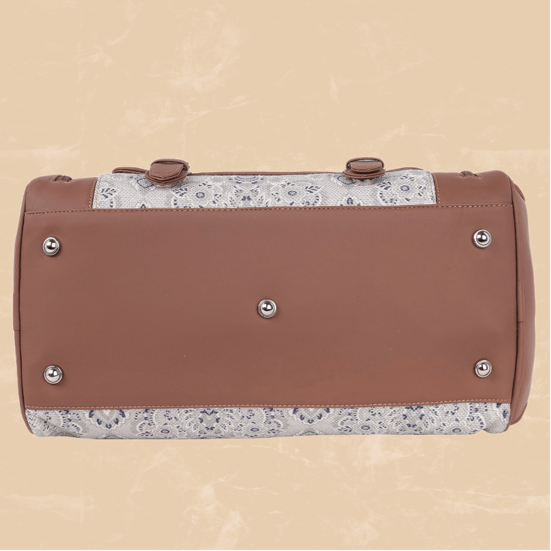 Amic Jute Printed Handcrafted Travel Bag, Luggage Shoulder Bag Duffel Without Wheels - Amic