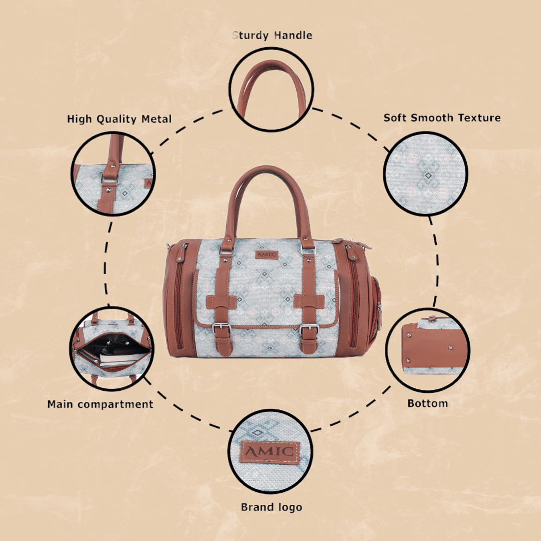 Amic Weekender Travel Duffle Bag with Separate Shoe/Laundry Compartment for Women Duffel Without Wheels - Amic