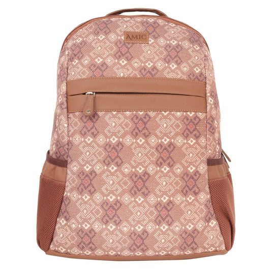 Amic Women Jute Printed Handcrafted Office, College Handbag 18 L Backpack - Amic