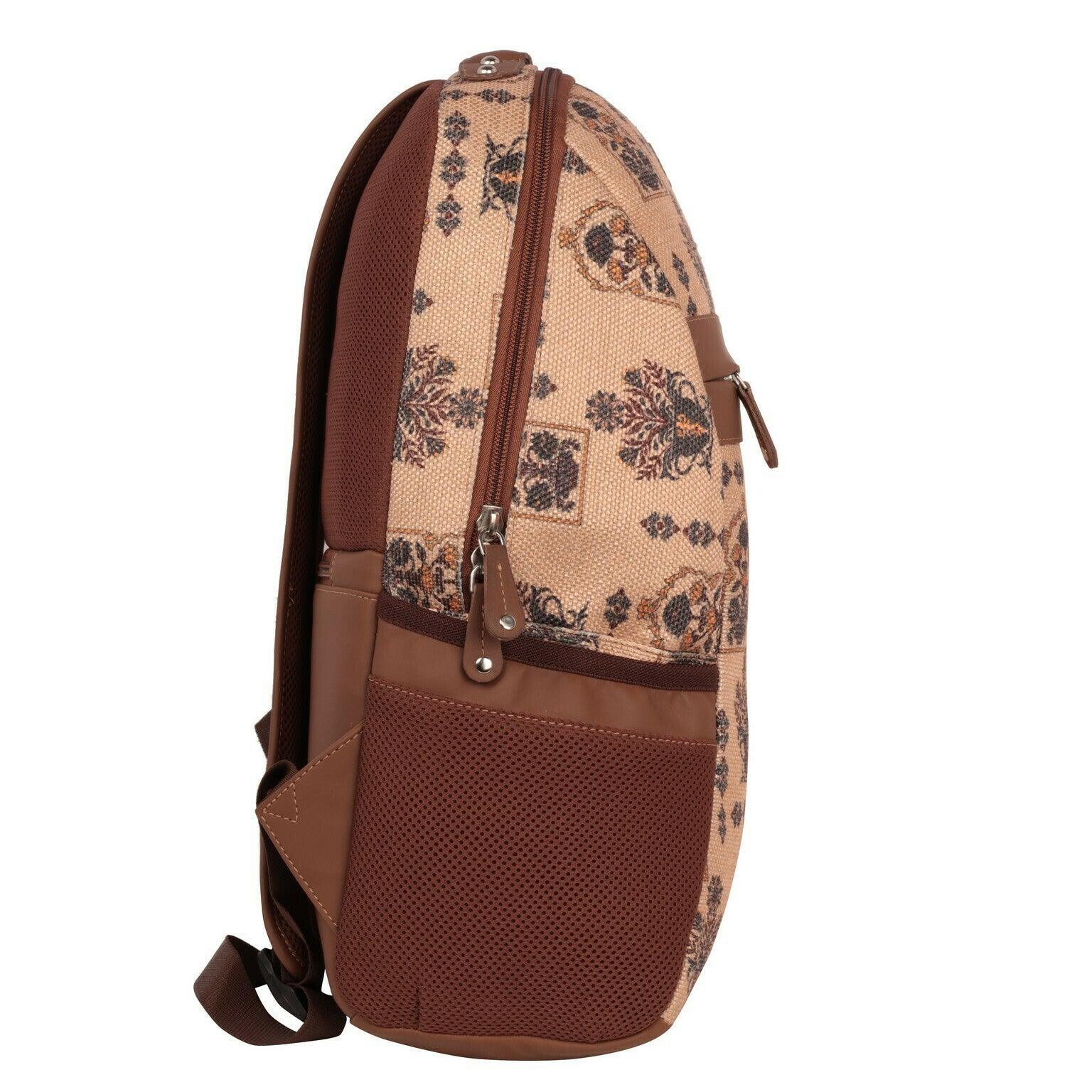 Amic Leather Laptop Backpack Jute Handcrafted Bags For Women 30 L Backpack - Amic