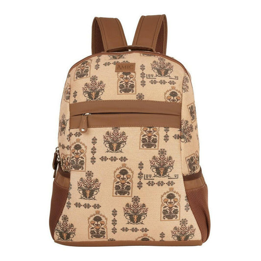 Amic Leather Laptop Backpack Jute Handcrafted Bags For Women 30 L Backpack - Amic