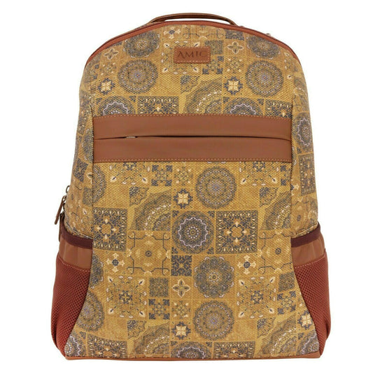Amic Women Jute Printed Handcrafted Office, College Handbag 18 L Backpack - Amic