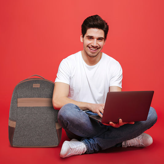 AMIC Medium 30 L Unisex Backpack School/College/Office Bag Vegan Leather Laptop Backpack Jute Handcrafted Bag - Amic
