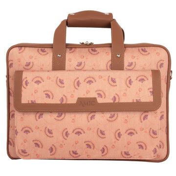 Amic Printed Laptop Bag – Sleek Peach Design for Modern Professionals