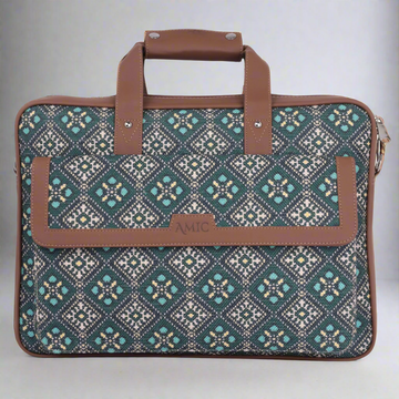 Stylish Diamond-Patterned Laptop Bag with Vegan Leather | AMIC