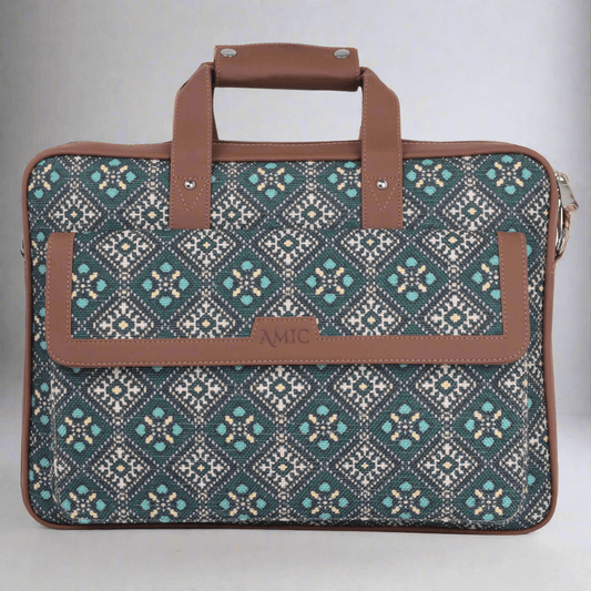 Stylish Diamond-Patterned Laptop Bag with Vegan Leather | AMIC - Amic