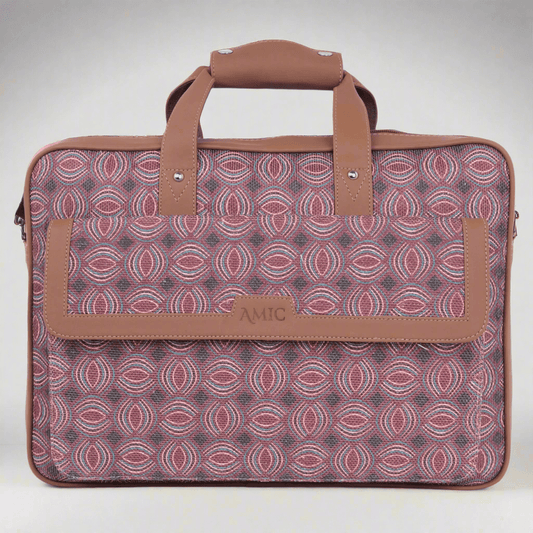 Premium Laptop Bag with Red Geometric Patterns | AMIC - Amic