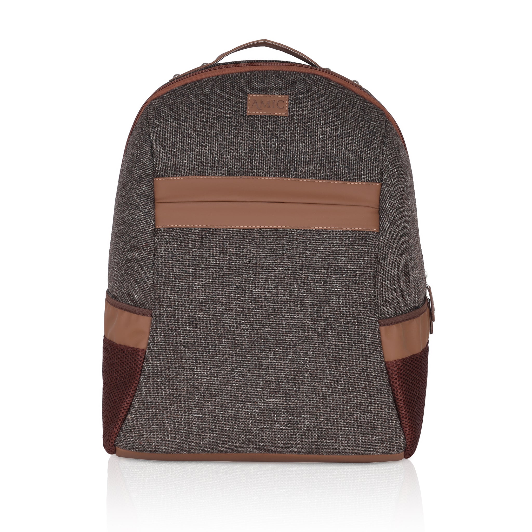 AMIC Medium 30 L Unisex Backpack School/College/Office Bag Vegan Leather Laptop Backpack Jute Handcrafted Bag - Amic