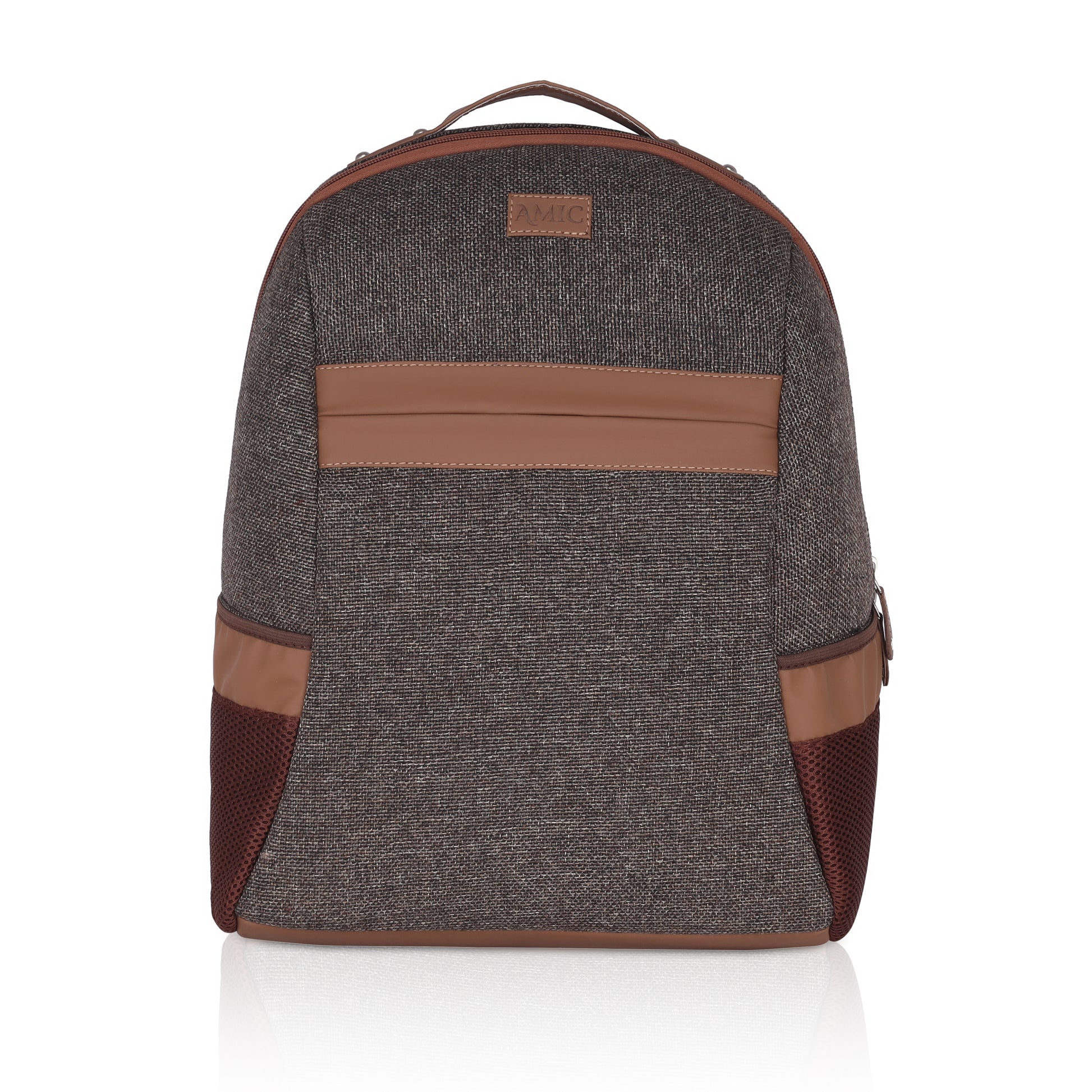 AMIC Medium 30 L Unisex Backpack School/College/Office Bag Vegan Leather Laptop Backpack Jute Handcrafted Bag - Amic