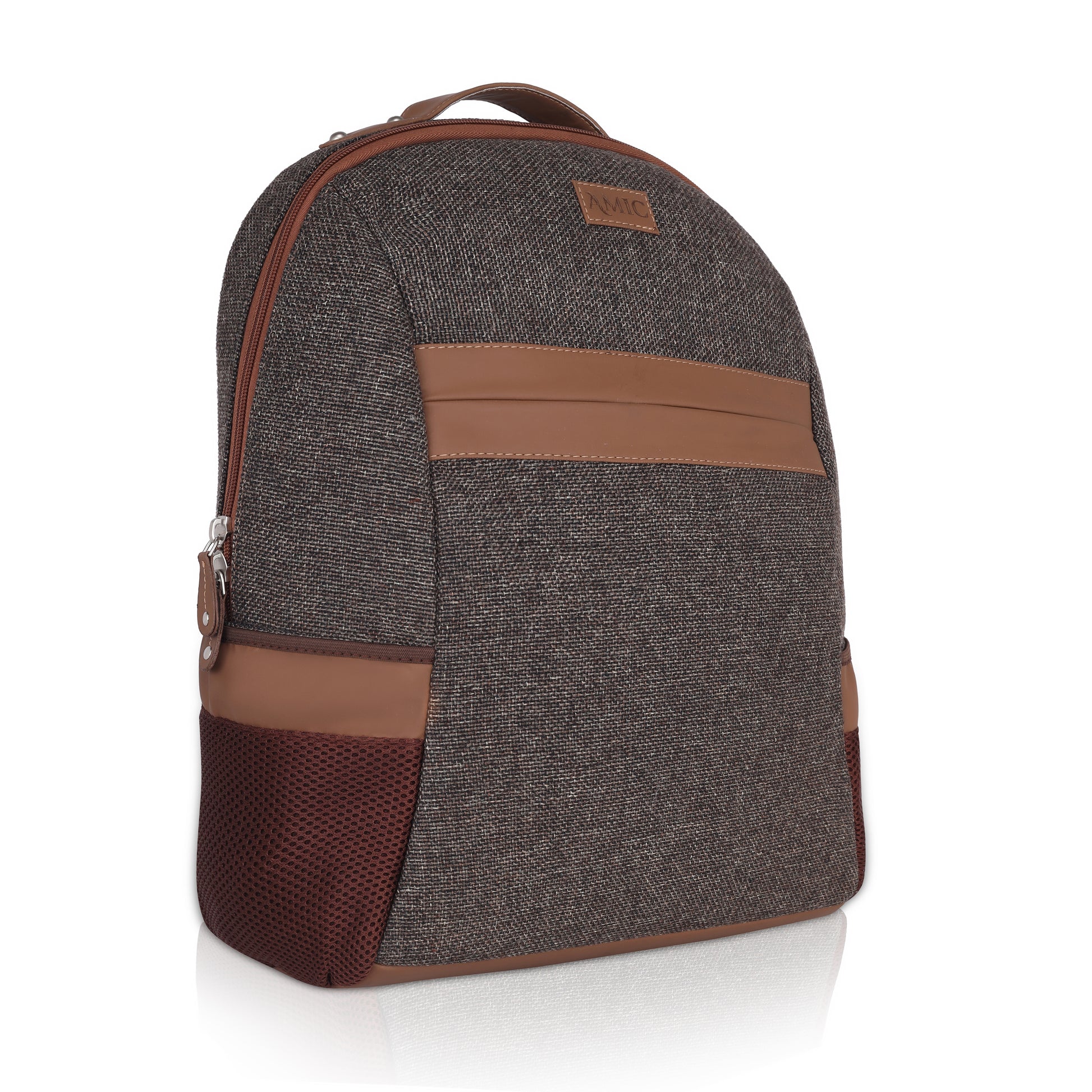 AMIC Medium 30 L Unisex Backpack School/College/Office Bag Vegan Leather Laptop Backpack Jute Handcrafted Bag - Amic