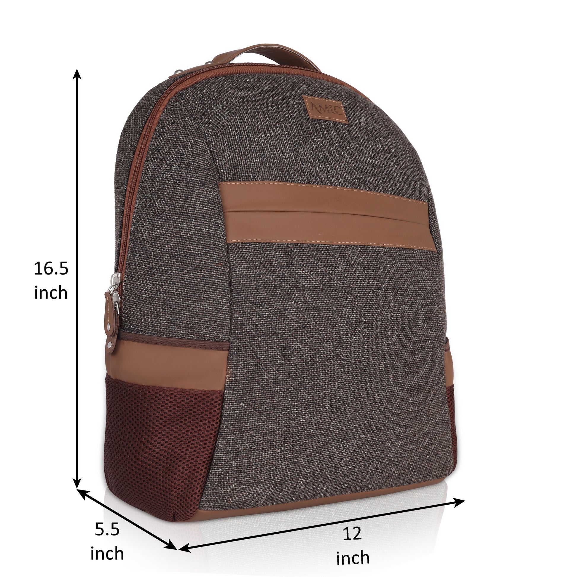AMIC Medium 30 L Unisex Backpack School/College/Office Bag Vegan Leather Laptop Backpack Jute Handcrafted Bag - Amic
