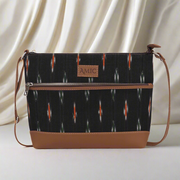 Amic Black Ikat Side Shoulder Bag