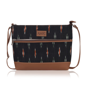 Amic Black Ikat Side Shoulder Bag