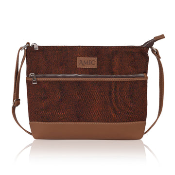 Amic Rust Textured Side Shoulder Bag