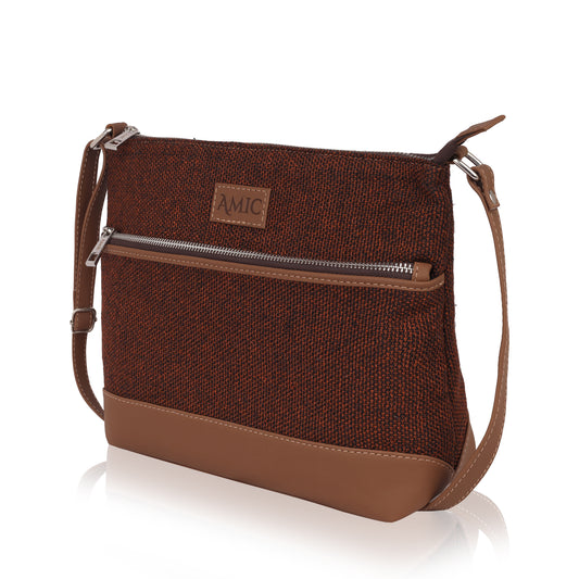 Amic Rust Textured Side Shoulder Bag