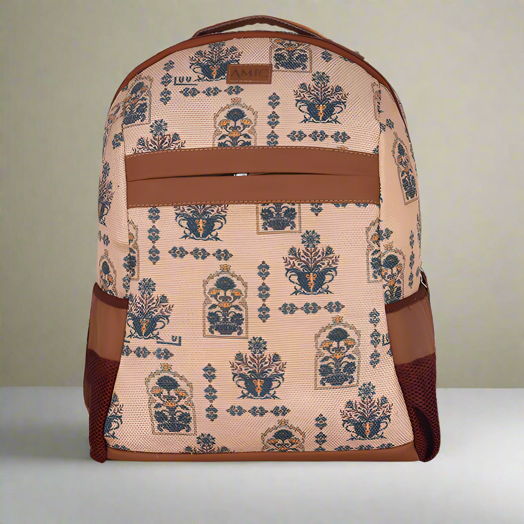 Amic Women Jute Printed Handcrafted Office, College Handbag 18 L Backpack