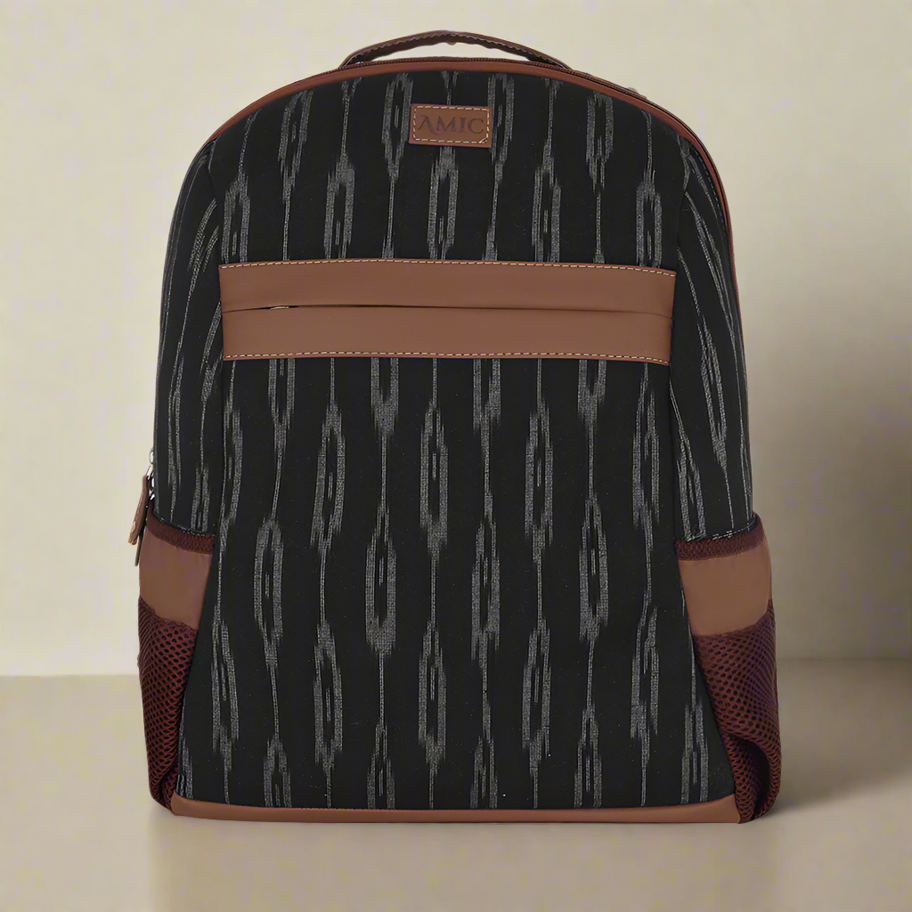 Amic Midnight Ikat Backpack – Stylish and Functional for Everyday Adventures