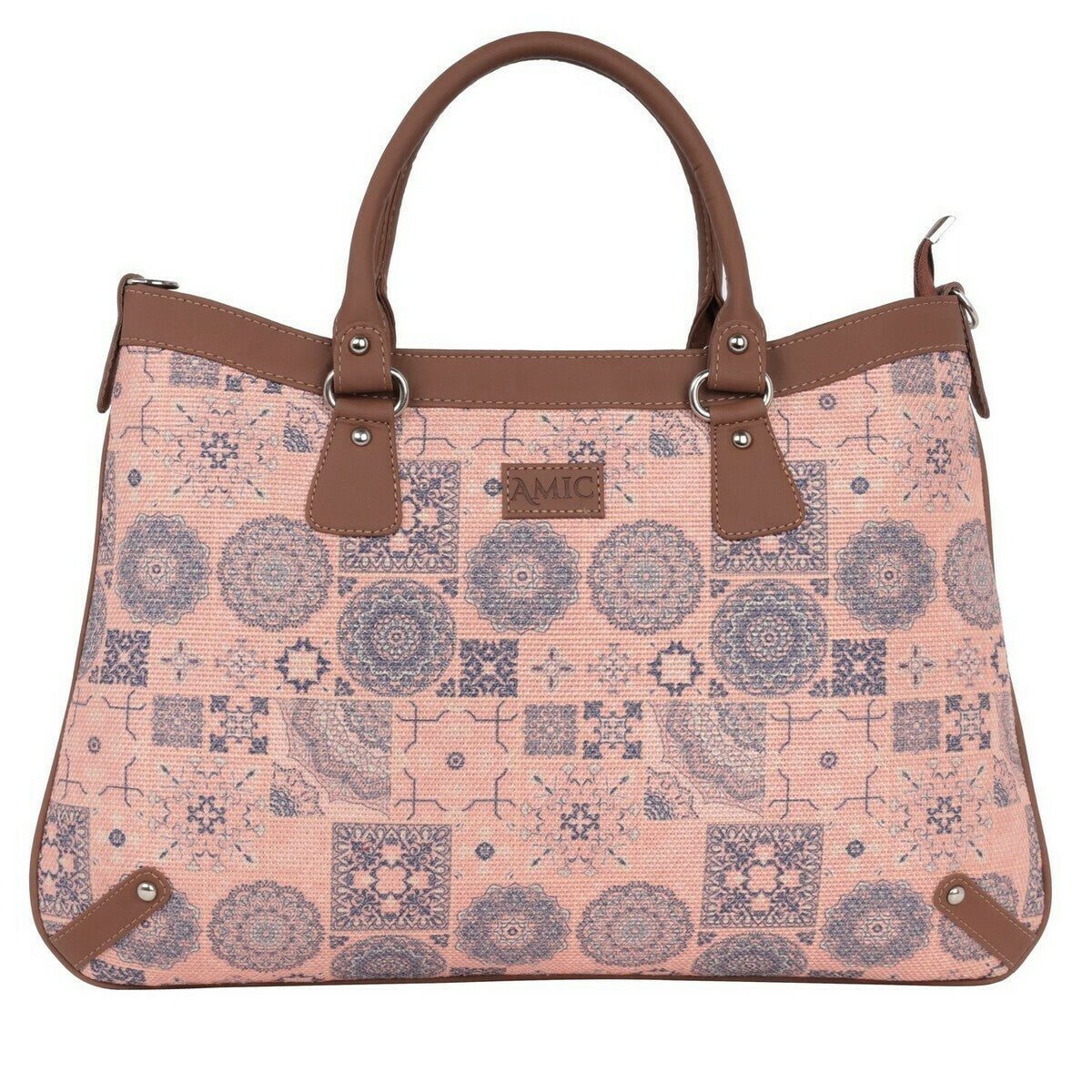 Elegant Printed Handbag with Vegan Leather Finish – Amic