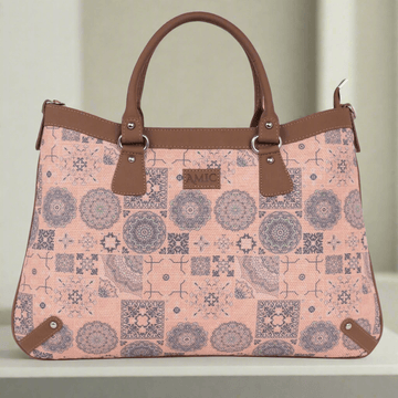 Elegant Printed Handbag with Vegan Leather Finish – Amic - Amic