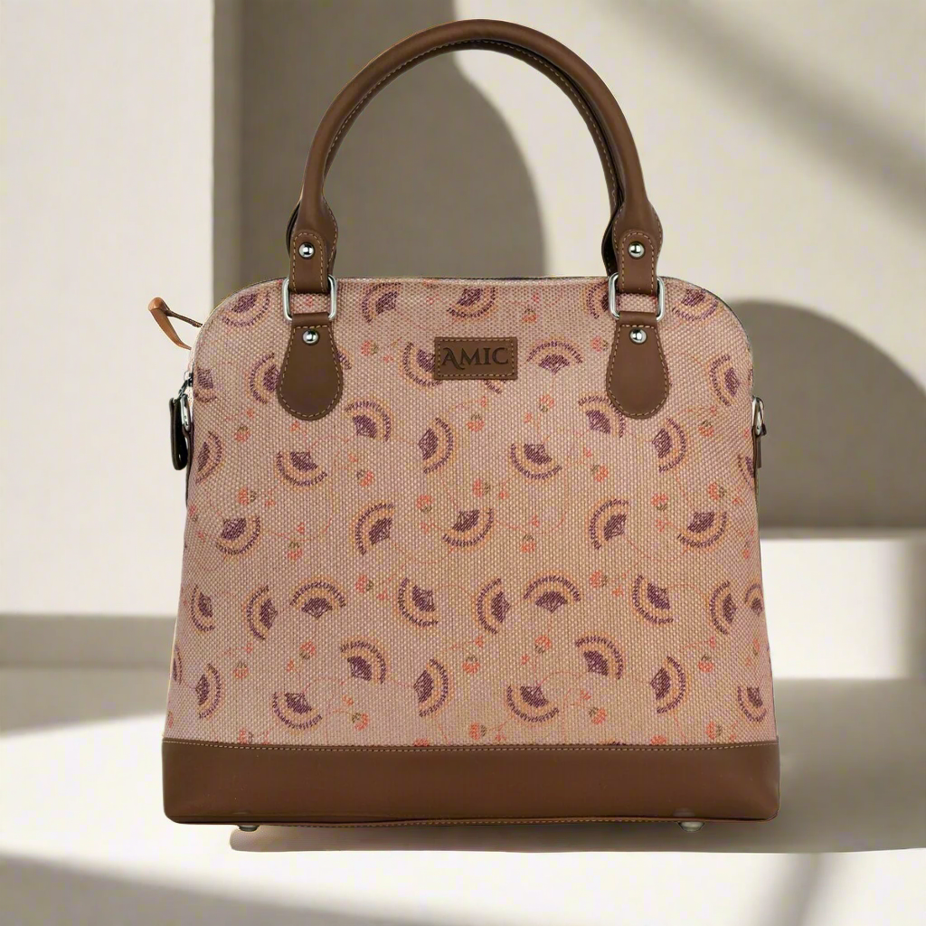 Peach Motif Hand Shoulder Bag – Elegant Everyday Accessory by Amic