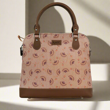Peach Motif Hand Shoulder Bag – Elegant Everyday Accessory by Amic