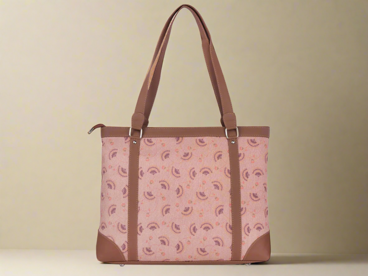 Pink Handcrafted Vegan Leather Office Bag – Graceful & Practical