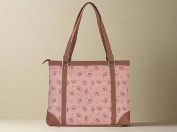 Pink Handcrafted Vegan Leather Office Bag – Graceful & Practical