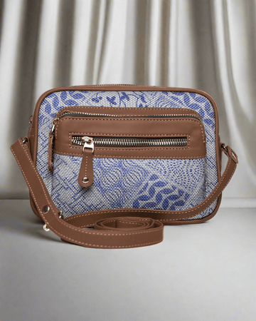 Amic Blue Floral Sling Wallet – Compact, Durable & Elegant - Amic
