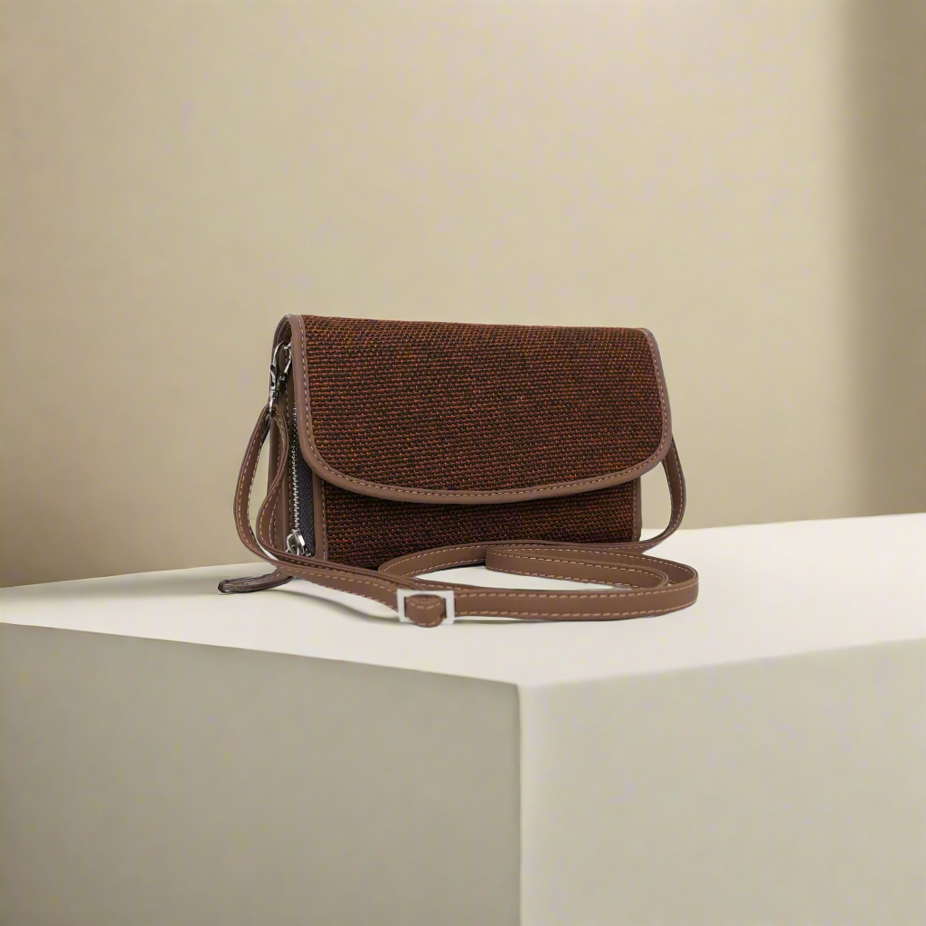 Stylish Brown Woven Sling Wallet – Compact and Functional by Amic