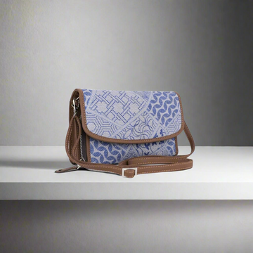 Blue Geometric Sling Wallet – Compact and Stylish by Amic