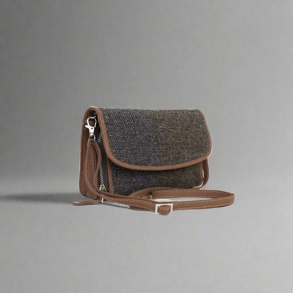 Compact Brown Textured Sling Wallet – Versatile and Chic by Amic - Amic