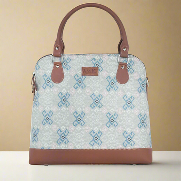Handcrafted Blue Geometric Hand Shoulder Bag – Amic Style