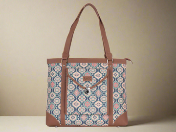 Multicolor Mosaic Pattern Vegan Leather Office Bag for Women - Stylish & Practical | Amic Bags