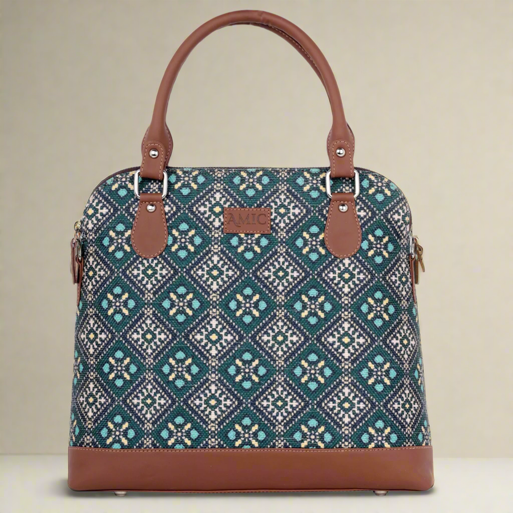Elegant Blue Diamond Hand Shoulder Bag – Amic's Signature Style