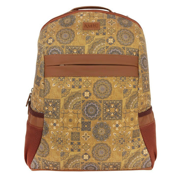 Classic Mustard Patterned Backpack – Amic