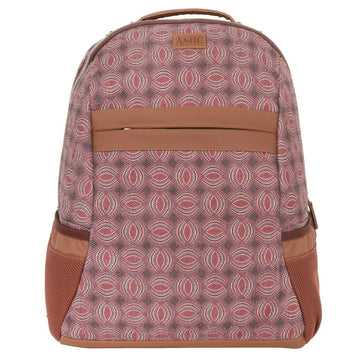 Stylish Red Patterned Backpack – Amic